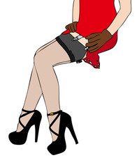 Women in garter belt