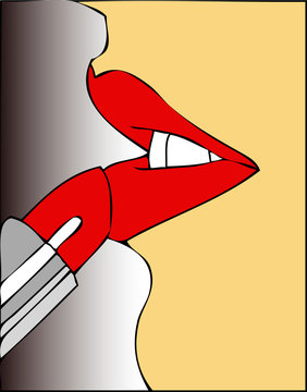 Woman with lipstick 003