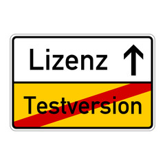 Fototapeta premium ortsschild testversion lizenz I