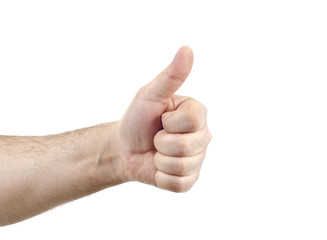 Thumb up isolated on white