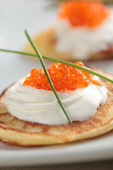Blinis with caviar