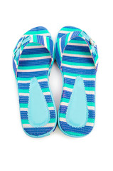 Summer colourful shoes on white