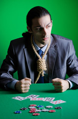 Player in casino and chips