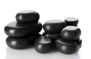 Spa stones isolated on white