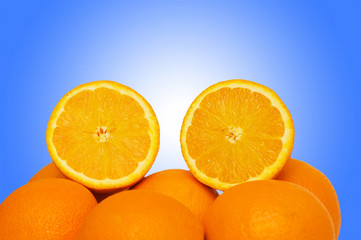Oranges on the gradient background
