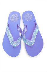 Summer colourful shoes on white