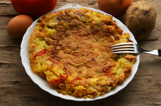 Frittata Di Patate Pasta E Pomodori 煎蛋