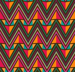 Foto op geborsteld aluminium Zigzag Abstract etnisch naadloos geometrisch patroon