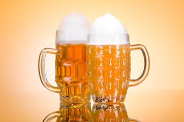 Beer glass on the table