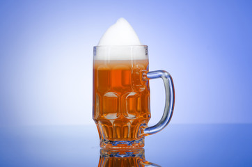 Beer glass on the table
