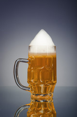 Beer glass on the table