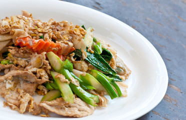 Thai food padthai fried noodle .