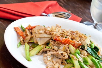 Thai food padthai fried noodle .