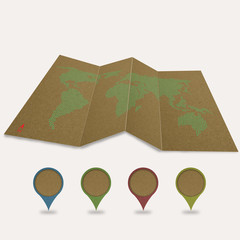 atlas dotted of the world and map navigation