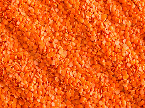 Close Up Of Red Lentils Food Background