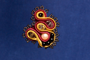 Soutache handmade brooch