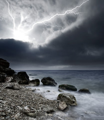 storm on sea