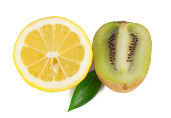 Half a lemon with kiwi