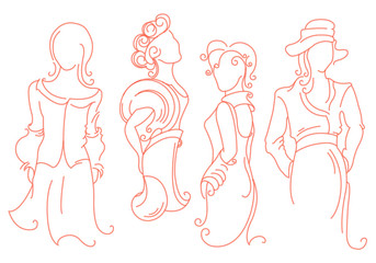 Silhouettes of girls