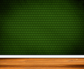 Interior Design - Retro Wallpaper with wooden baseboard