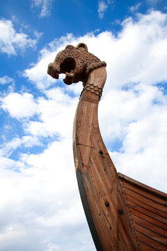 forepart of the Viking ship, Wyborg, Russia