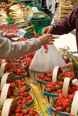 étalage fruit et légume du marché