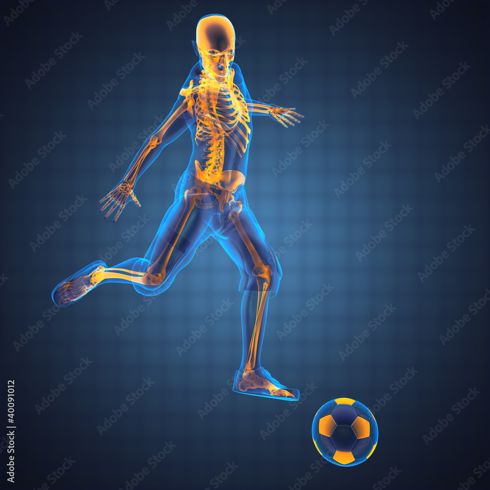 Sticker soccer game player