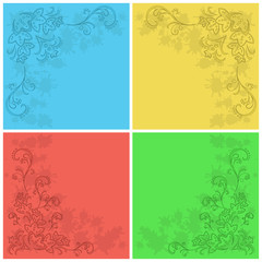 Abstract floral background, set