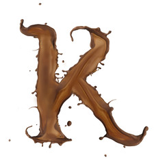 Fototapeta na wymiar Chocolate splash letter isolated on white background