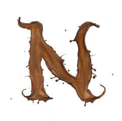 Chocolate splash letter isolated on white background