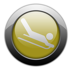 Yellow Metallic Orb Button "Sledding"