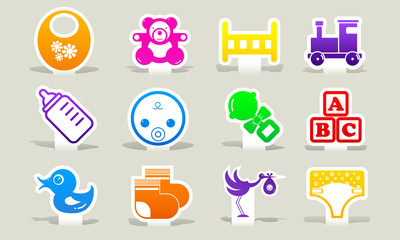 clip-art color icons baby