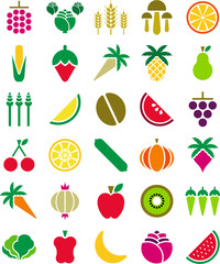 Fruits and vegetables icons