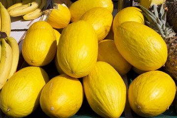 marché melons jaune market fresh Yellow melons paris 5