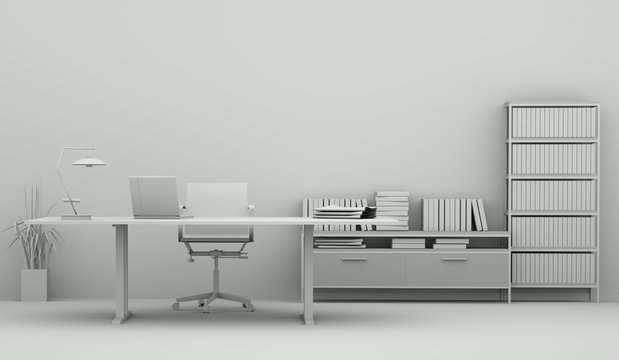Modell - Büro mit Schreibtisch