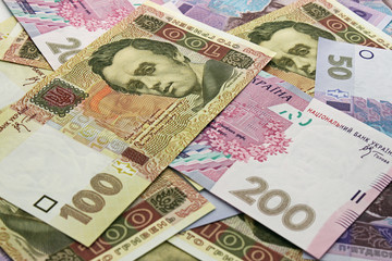 Obraz premium cash background: currency of Ukraine (hrivna)