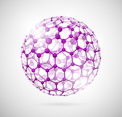 Image of the molecular structure in the form of a sphere. Eps 10 - 40097228