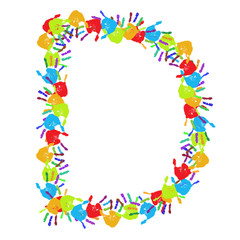 High resolution conceptual font made of hands