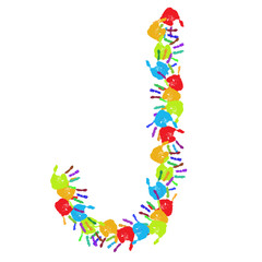 High resolution conceptual font made of hands