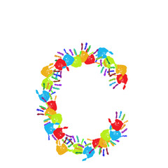 High resolution conceptual font made of hands