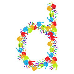 High resolution conceptual font made of hands