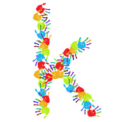 High resolution conceptual font made of hands