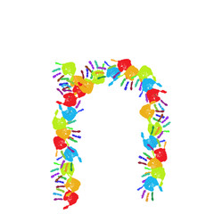 High resolution conceptual font made of hands