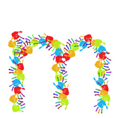 High resolution conceptual font made of hands