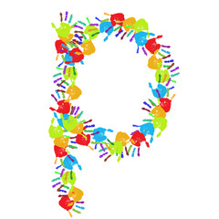 High resolution conceptual font made of hands