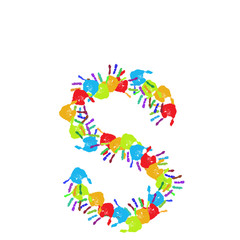 Obraz premium High resolution conceptual font made of hands