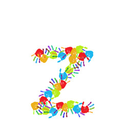 High resolution conceptual font made of hands