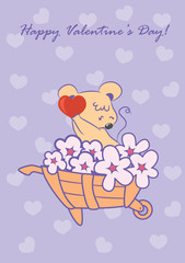 The cute card for Valentine's Day, the background