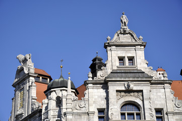 Fototapeta na wymiar Neues Rathaus Leipzig szczegóły