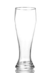 empty beer glass isolated on white